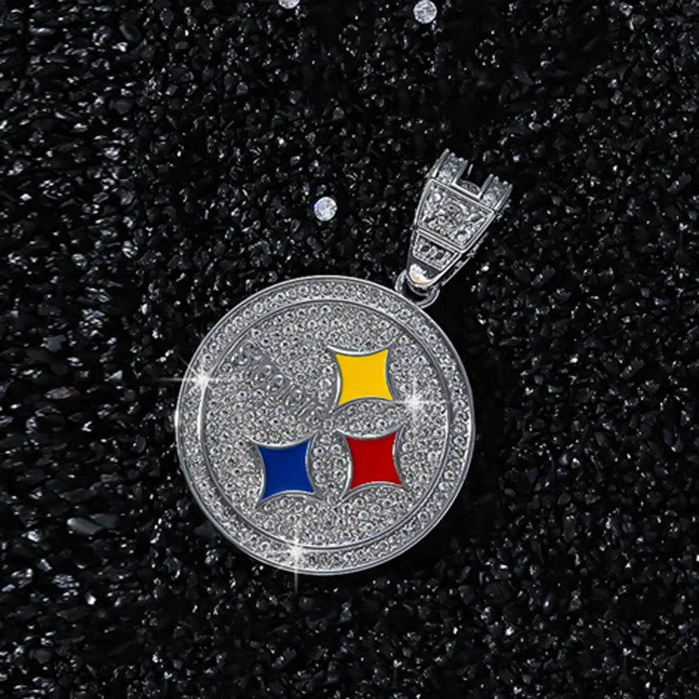 Hip Hop Iced Out Round Pendant Cuban Chain Necklace - Afrilinker