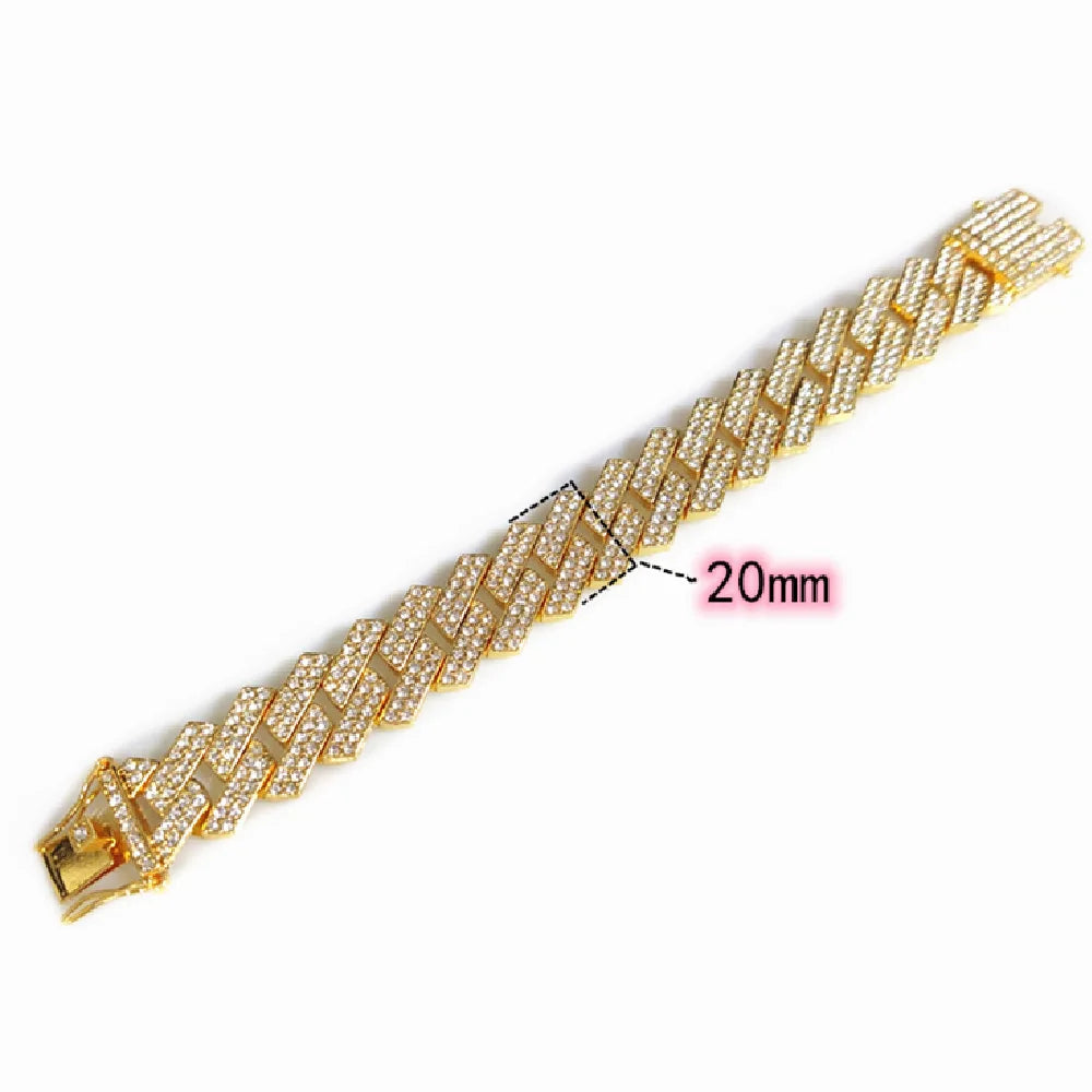 13mm Rhinestone Iced Out Square Miami Cuban Link Chain Necklaces For Men Women Rose Gold Silver Color Hip Hop Jewelry Neck Gift