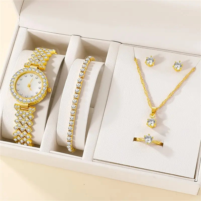 Women's Crystal Watch & Jewelry Set - Afrilinker
