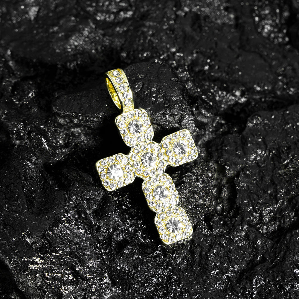 Hip Hop Iced Out Cross Pendant Necklace - Afrilinker