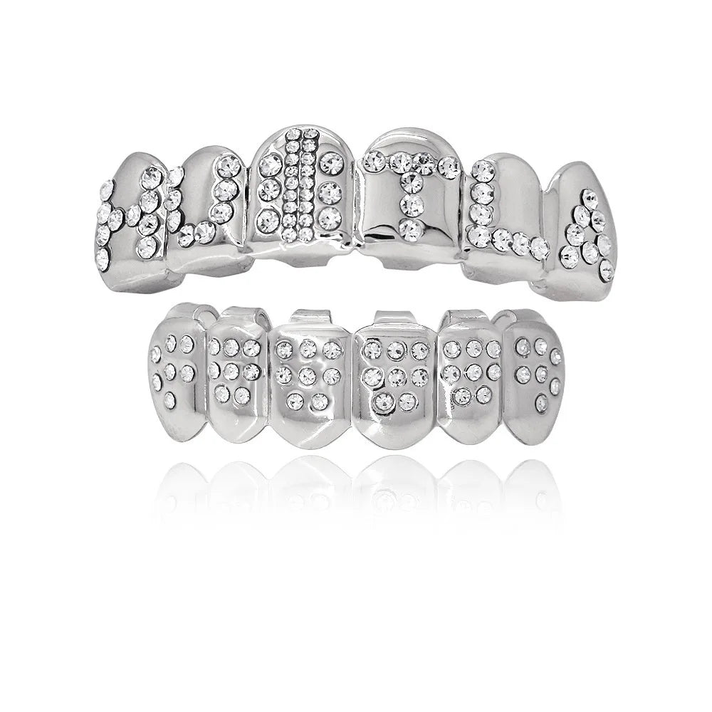 Punk Crystal - Encrusted Dental Grillz Set - Afrilinker