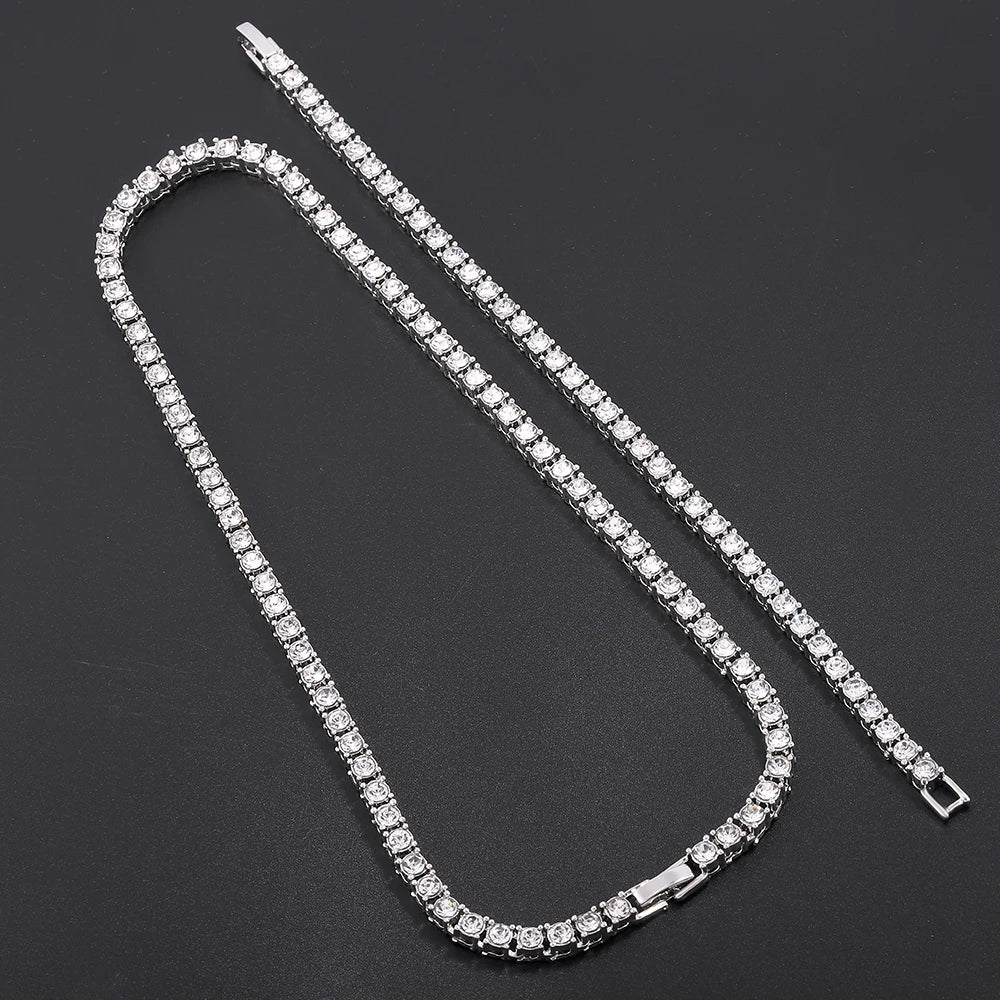 Hip Hop Iced Out 4mm Tennis Chain Necklace - Afrilinker