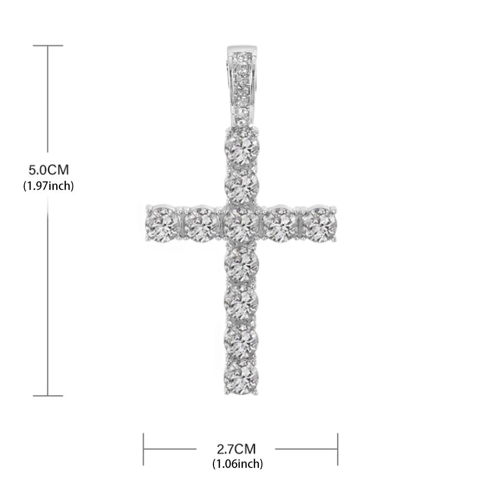 Hip Hop Iced Out Cross Pendant Necklace - Afrilinker