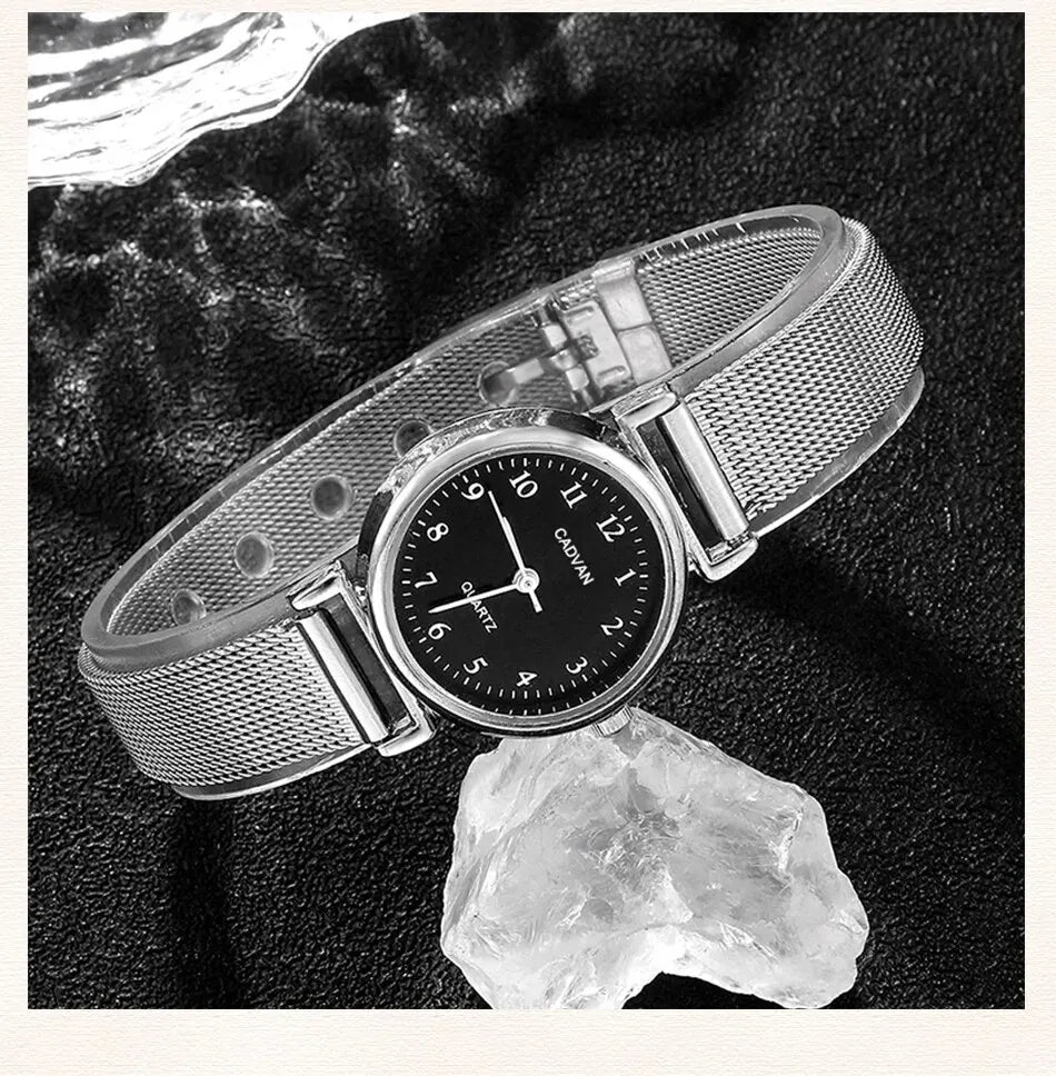 Fashion Casual Women's Watch & Bracelet Set - Silver Alloy - Afrilinker