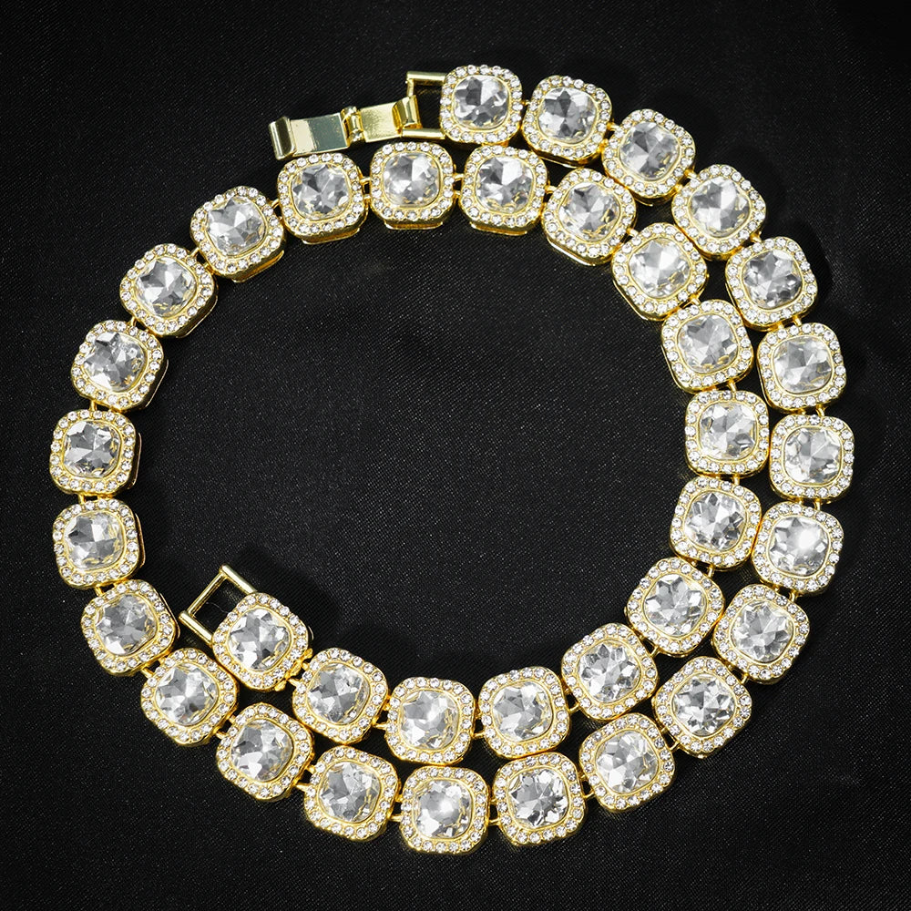 Unisex Hip Hop CZ Stone Iced Out Tennis Chain Necklace - Afrilinker