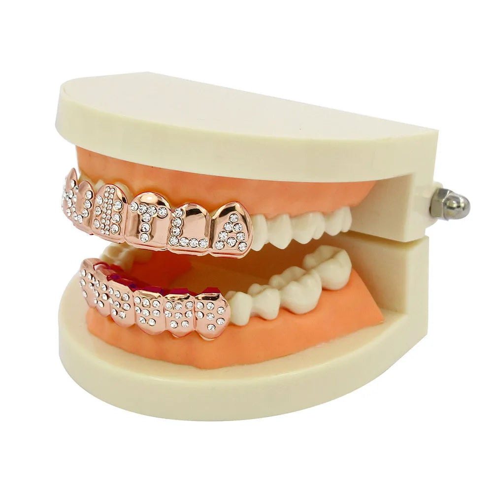 Punk Crystal - Encrusted Dental Grillz Set - Afrilinker