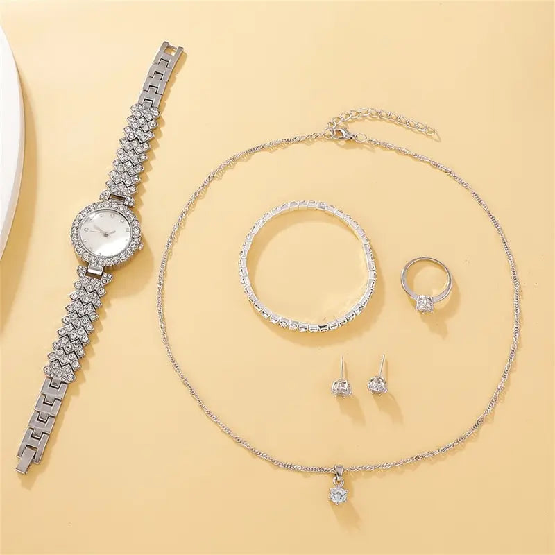 Women's Crystal Watch & Jewelry Set - Afrilinker