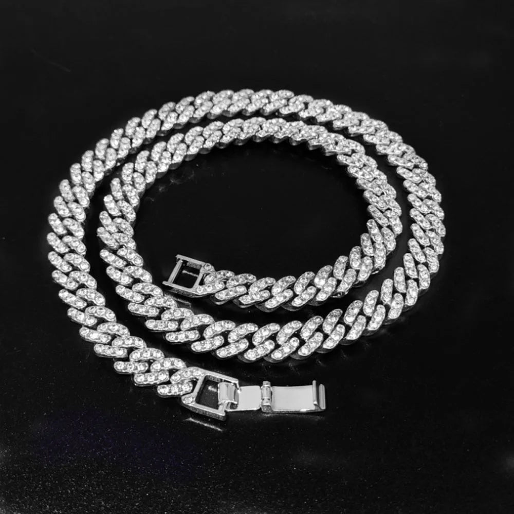 Hip Hop Iced Out 9MM Cuban Link Chain Necklace - Afrilinker