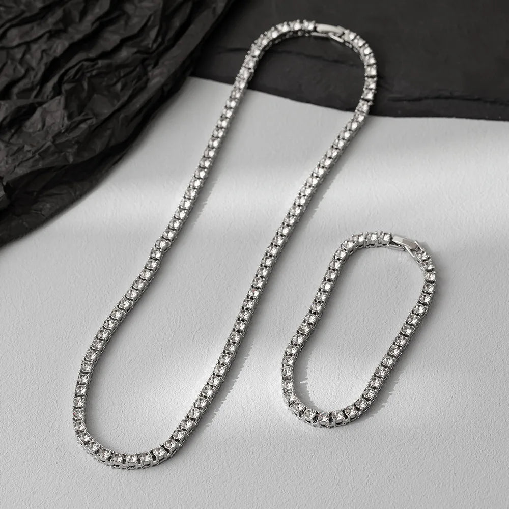 Unisex Hip Hop Iced Out Tennis Chain Necklace - Afrilinker