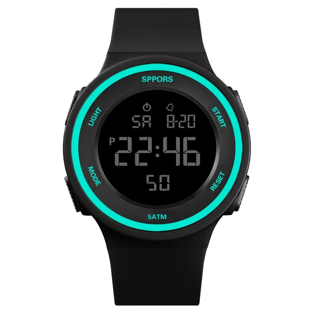 Sport Digital Wristwatch - Silicone Band, 5ATM Design - Afrilinker