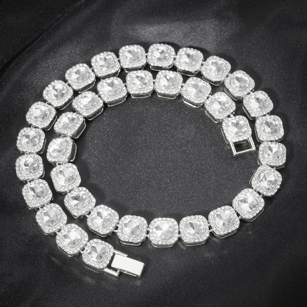 Hip Hop Iced Out Crystal Cuban Link Chain Necklace - Afrilinker