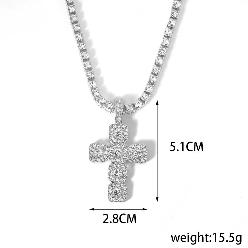 Hip Hop Iced Out Cross Pendant Necklace - Afrilinker