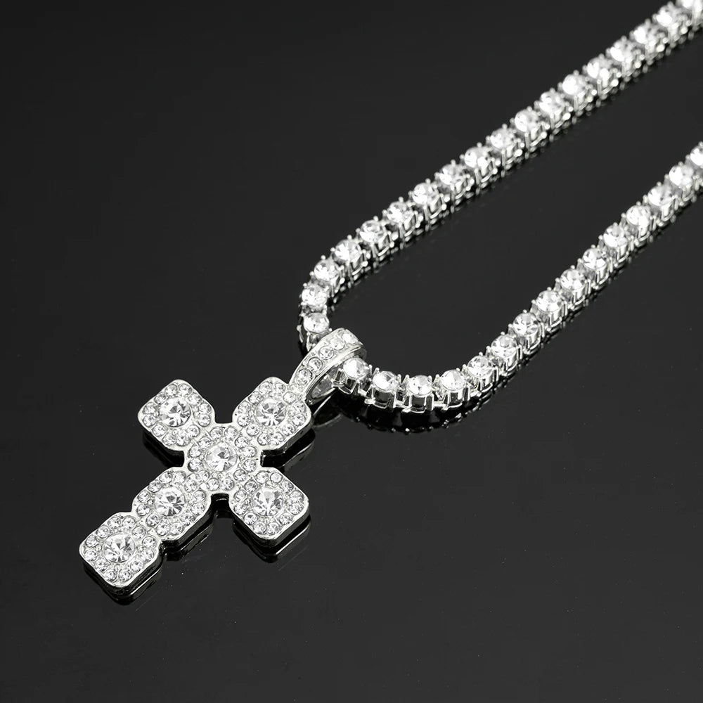 Hip Hop Iced Out Cross Pendant Necklace - Afrilinker
