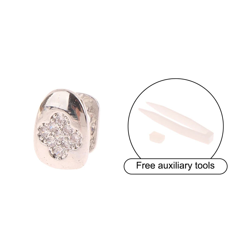 14-Style Dental Charms | Gold/Silver Diamond-Inlaid Star/Cross/Letter - Afrilinker