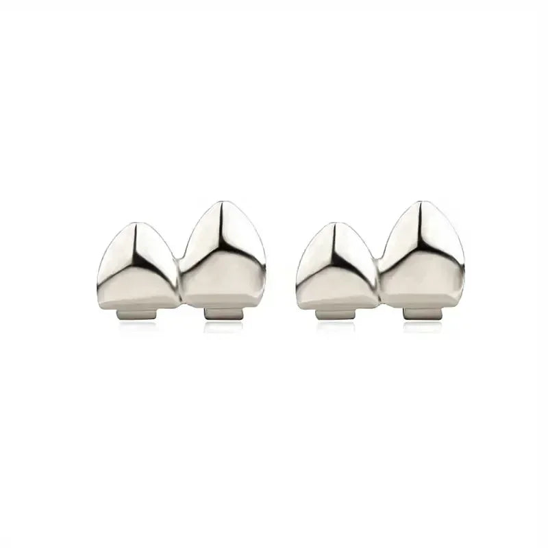 3CPS/Set Gold Silver-Plated Hip Hop Teeth for Mouth Grillz Caps Top&Bottom Grill Set Vampire Teeth for Halloween Party Sets - Afrilinker