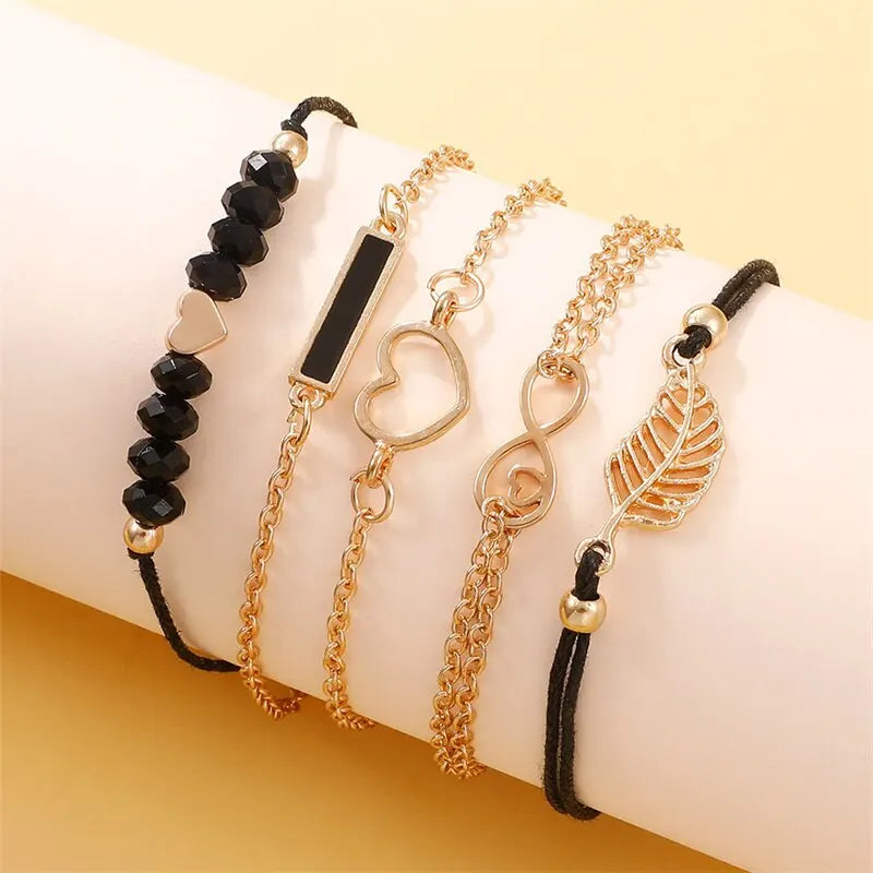 3 - Style Women's Leather Band Watch & Bracelet Set - Afrilinker