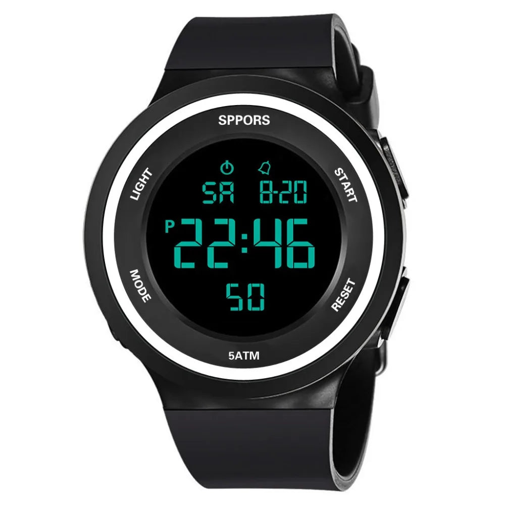 Sport Digital Wristwatch - Silicone Band, 5ATM Design - Afrilinker