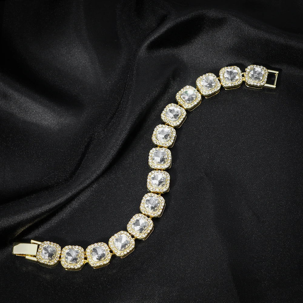 Unisex Hip Hop CZ Stone Iced Out Tennis Chain Necklace - Afrilinker