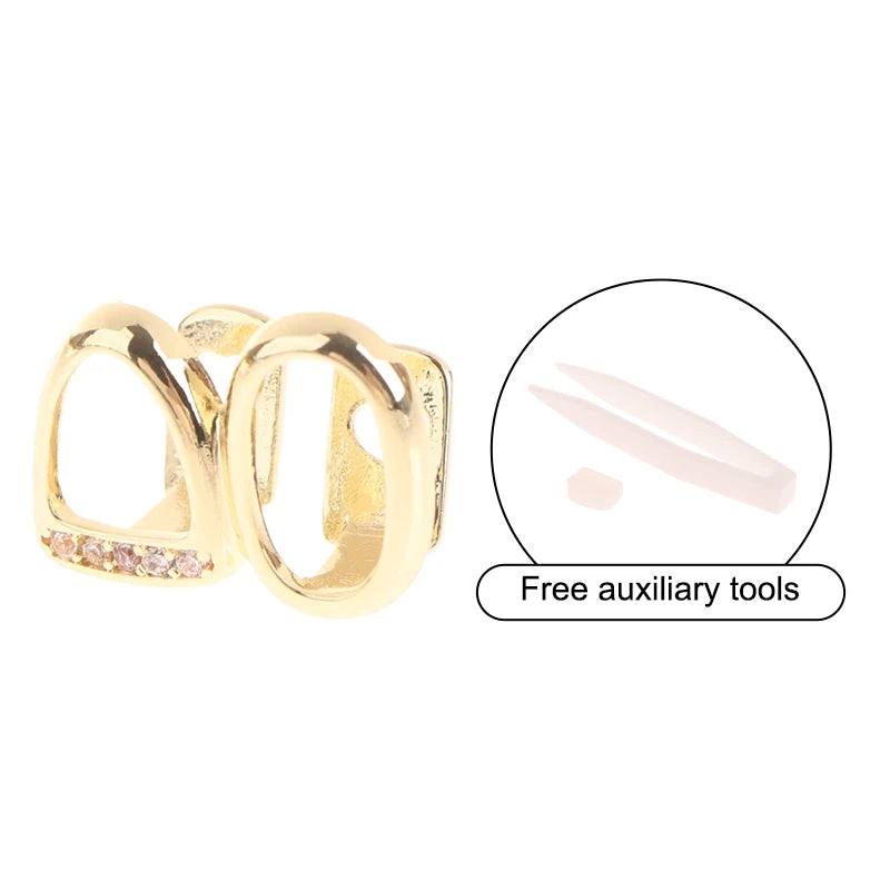 14-Style Dental Charms | Gold/Silver Diamond-Inlaid Star/Cross/Letter - Afrilinker