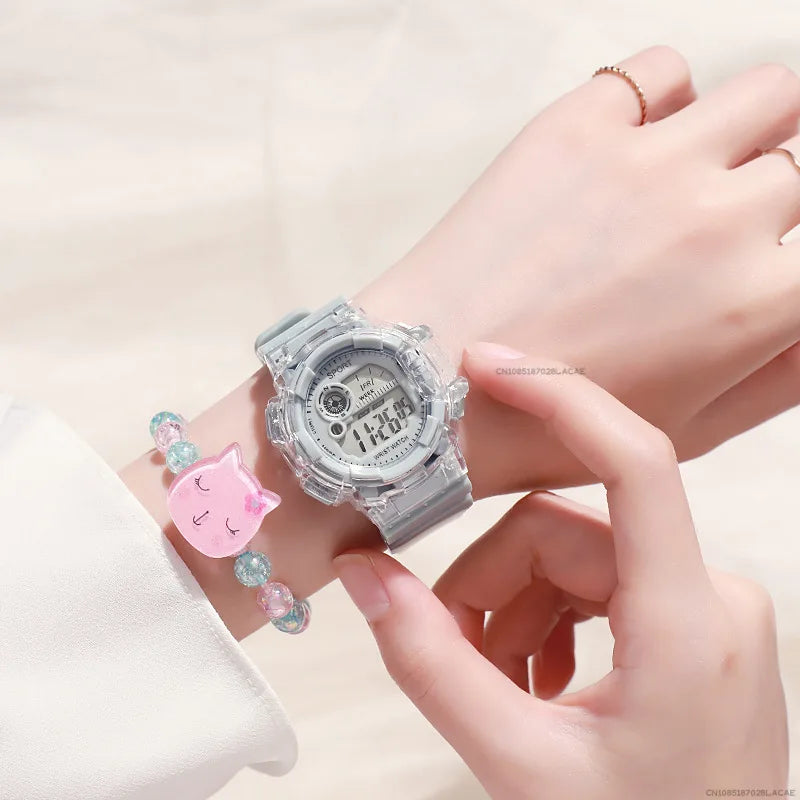 Girls' Digital Sport Watch Set - Colorful Silicone Band - Afrilinker