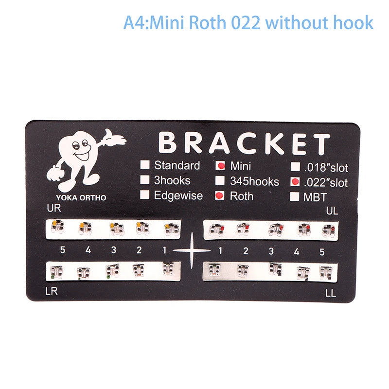 20Pcs Dental Brackets Orthodontic Brace Metal Mini Standard Dentist Bracket Roth MBT 022 Slot Hooks 345 - Afrilinker