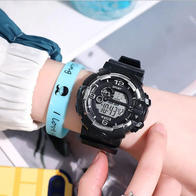 Sport Digital Display Watch - Black Silicone Band, 3Bar Water Resistance - Afrilinker