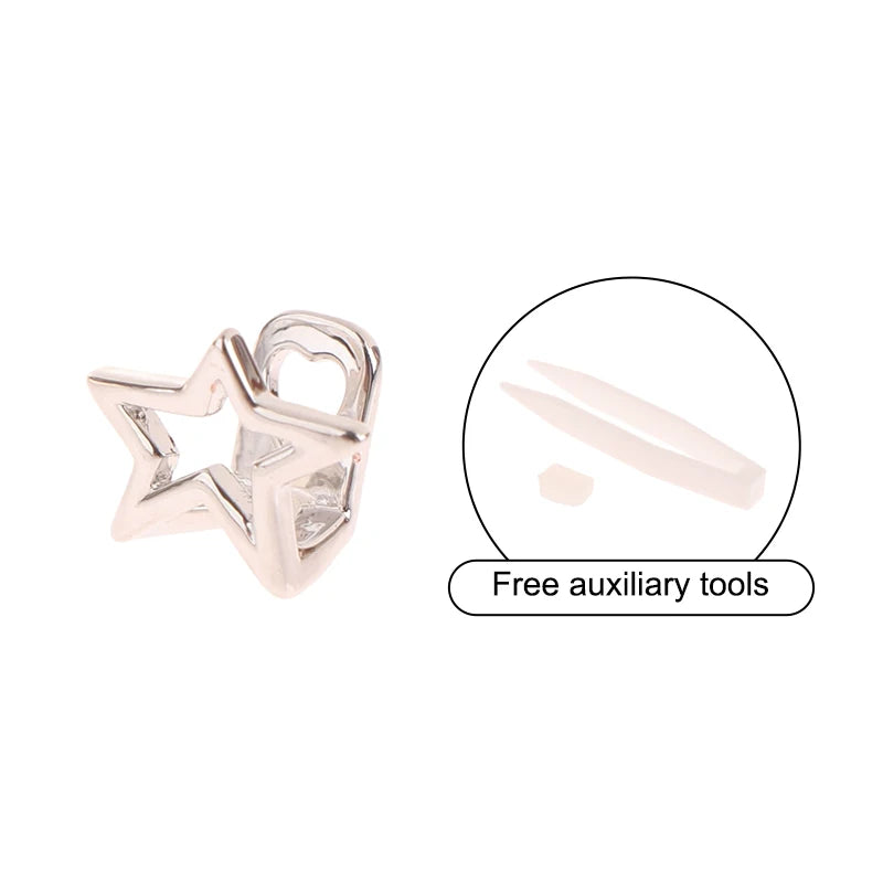 14-Style Dental Charms | Gold/Silver Diamond-Inlaid Star/Cross/Letter - Afrilinker