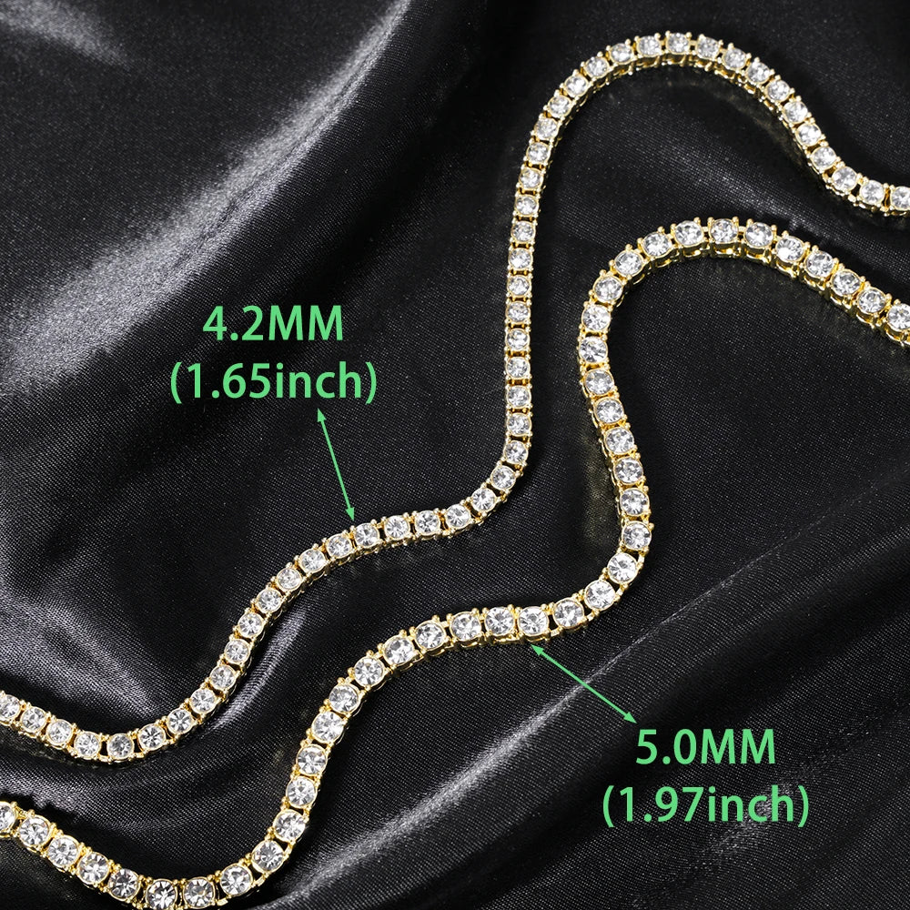 Unisex Hip Hop Iced Out Tennis Chain Necklace - Afrilinker