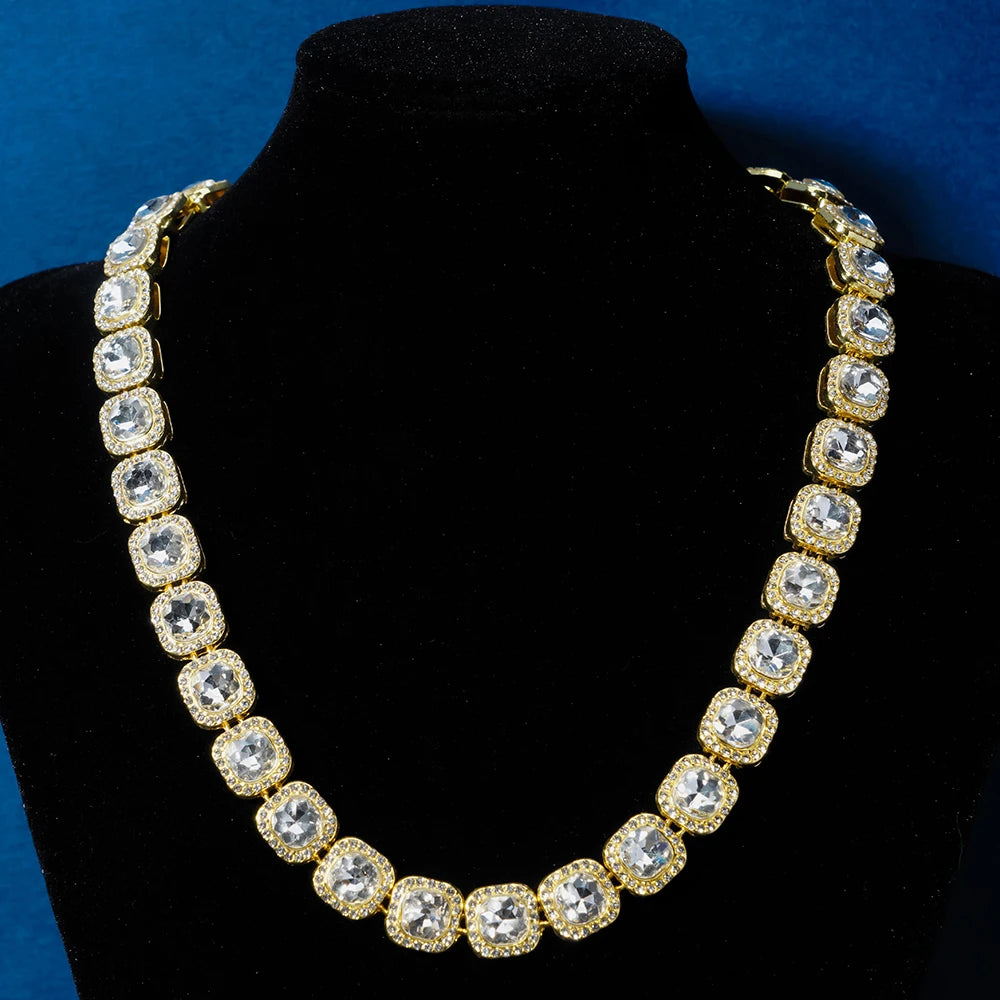 Unisex Hip Hop CZ Stone Iced Out Tennis Chain Necklace - Afrilinker