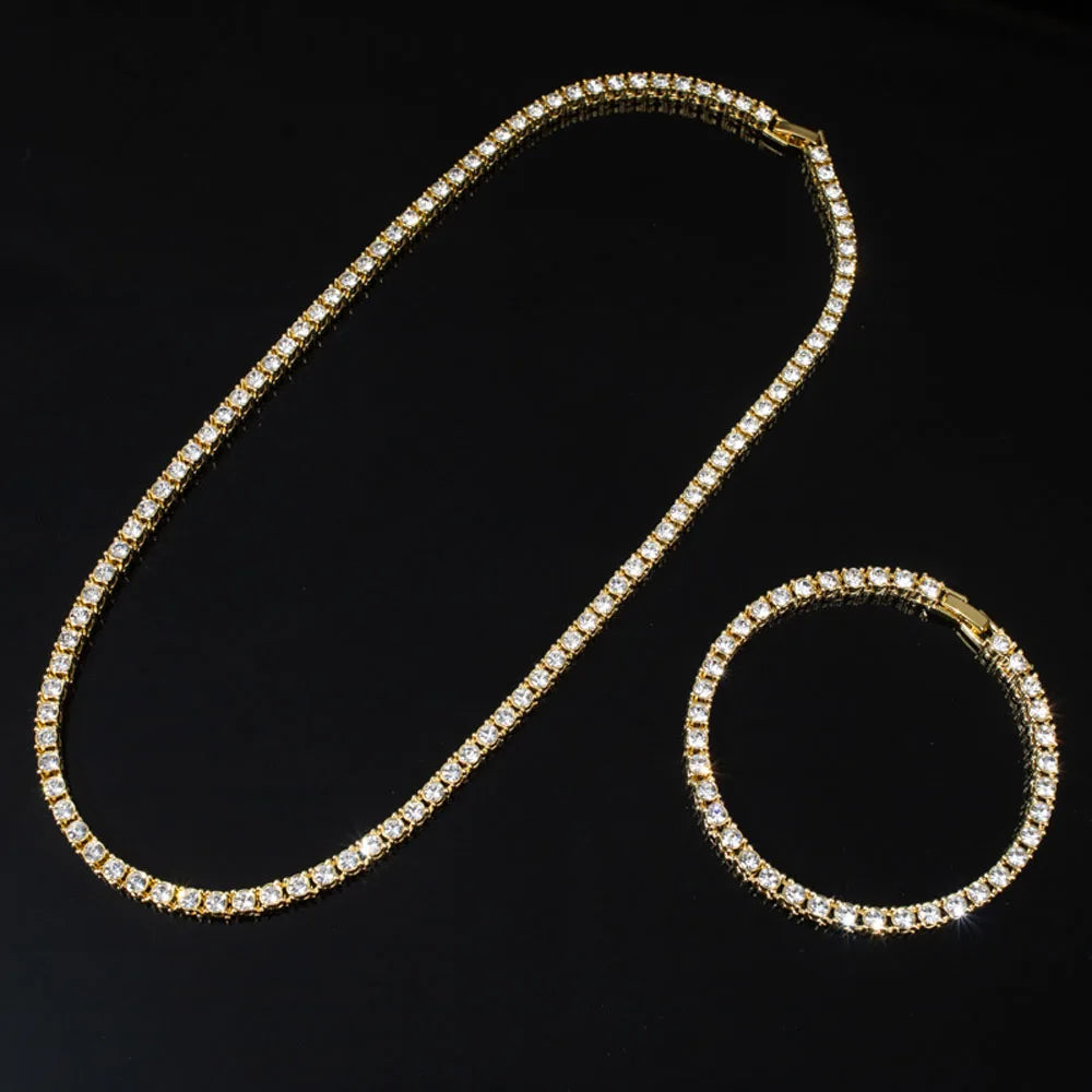 Hip Hop Iced Out 4MM Tennis Chain Necklace - Afrilinker
