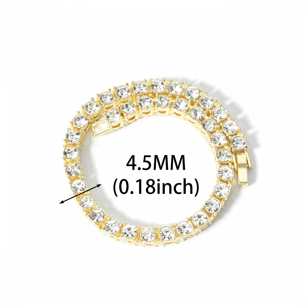 Classic Iced Out Rhinestone Link Chain Necklace - Afrilinker
