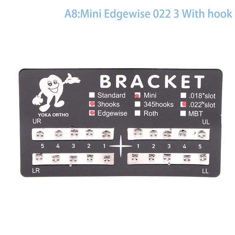 20Pcs Dental Brackets Orthodontic Brace Metal Mini Standard Dentist Bracket Roth MBT 022 Slot Hooks 345 - Afrilinker
