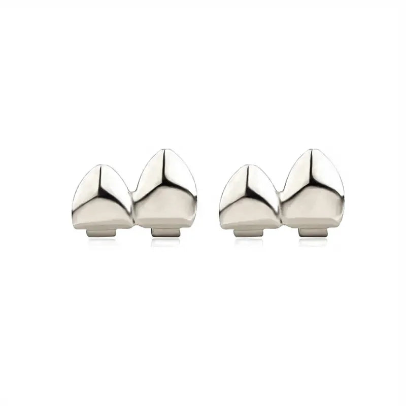3CPS/Set Gold Silver-Plated Hip Hop Teeth for Mouth Grillz Caps Top&Bottom Grill Set Vampire Teeth for Halloween Party Sets - Afrilinker