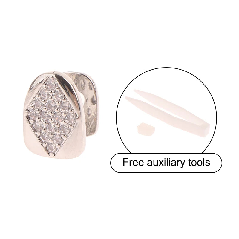 14-Style Dental Charms | Gold/Silver Diamond-Inlaid Star/Cross/Letter - Afrilinker