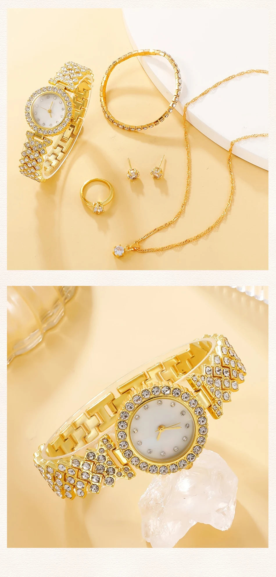 Women's Crystal Watch & Jewelry Set - Afrilinker