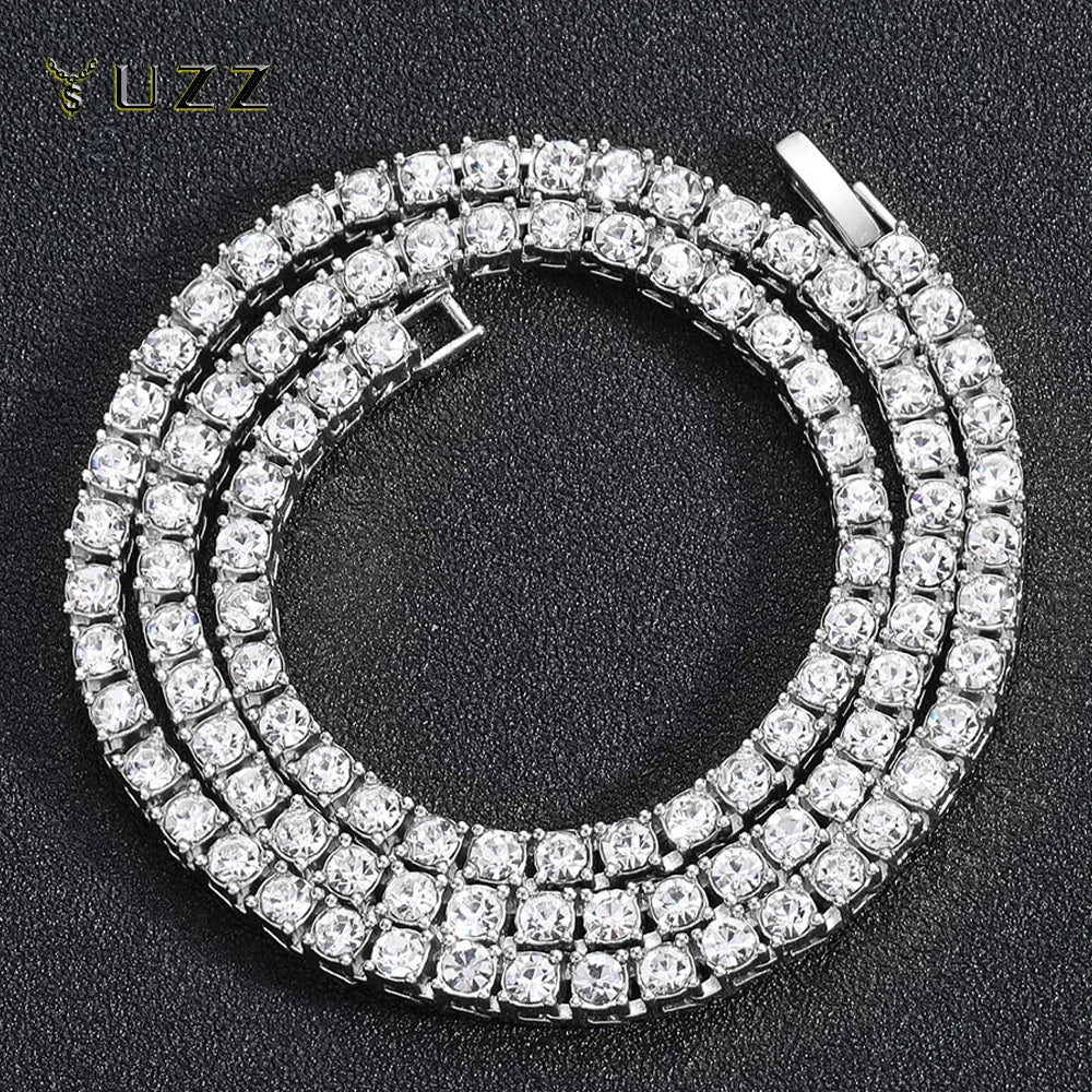 Unisex Hip Hop Iced Out Tennis Chain Necklace - Afrilinker