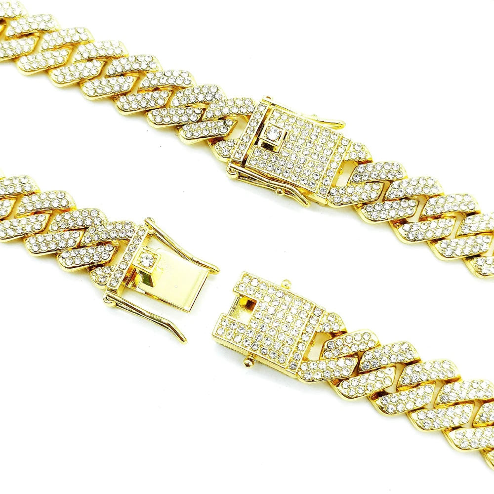 Men's Hip Hop Iced Out Cuban Link Necklace - Afrilinker
