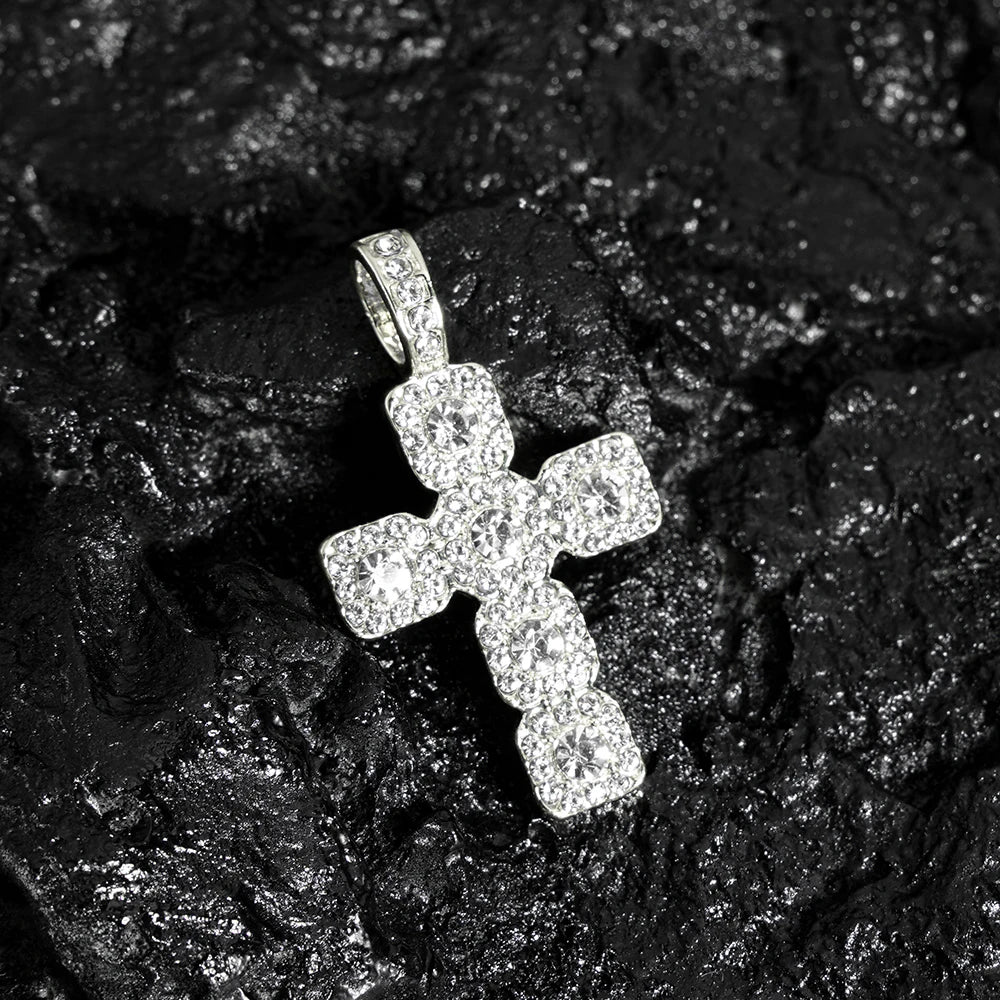 Hip Hop Iced Out Cross Pendant Necklace - Afrilinker