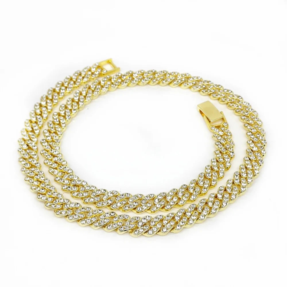 Hip Hop Iced Out 9MM Cuban Link Chain Necklace - Afrilinker