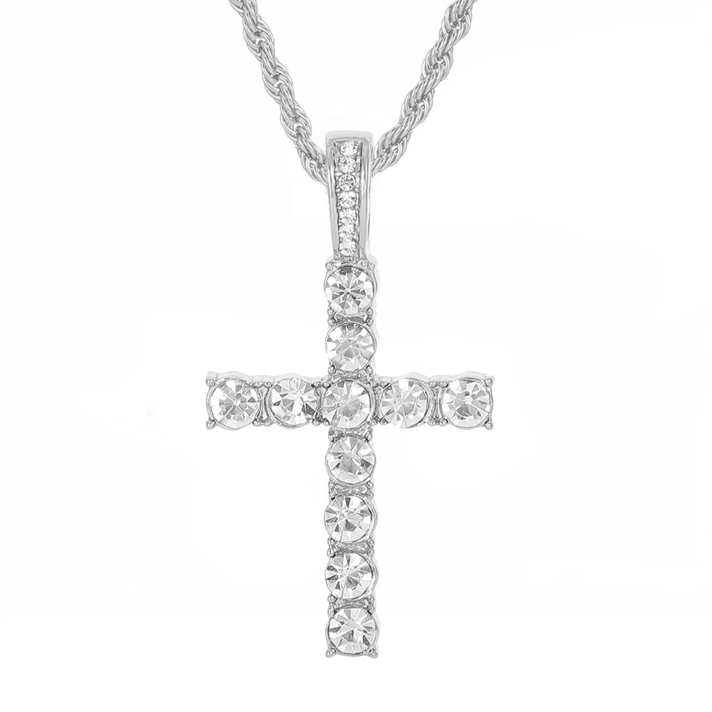 Hip Hop Iced Out Cross Pendant Necklace - Afrilinker
