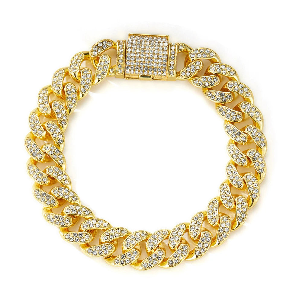 Unisex Hip Hop Iced Out Cuban Chain Necklace - Afrilinker