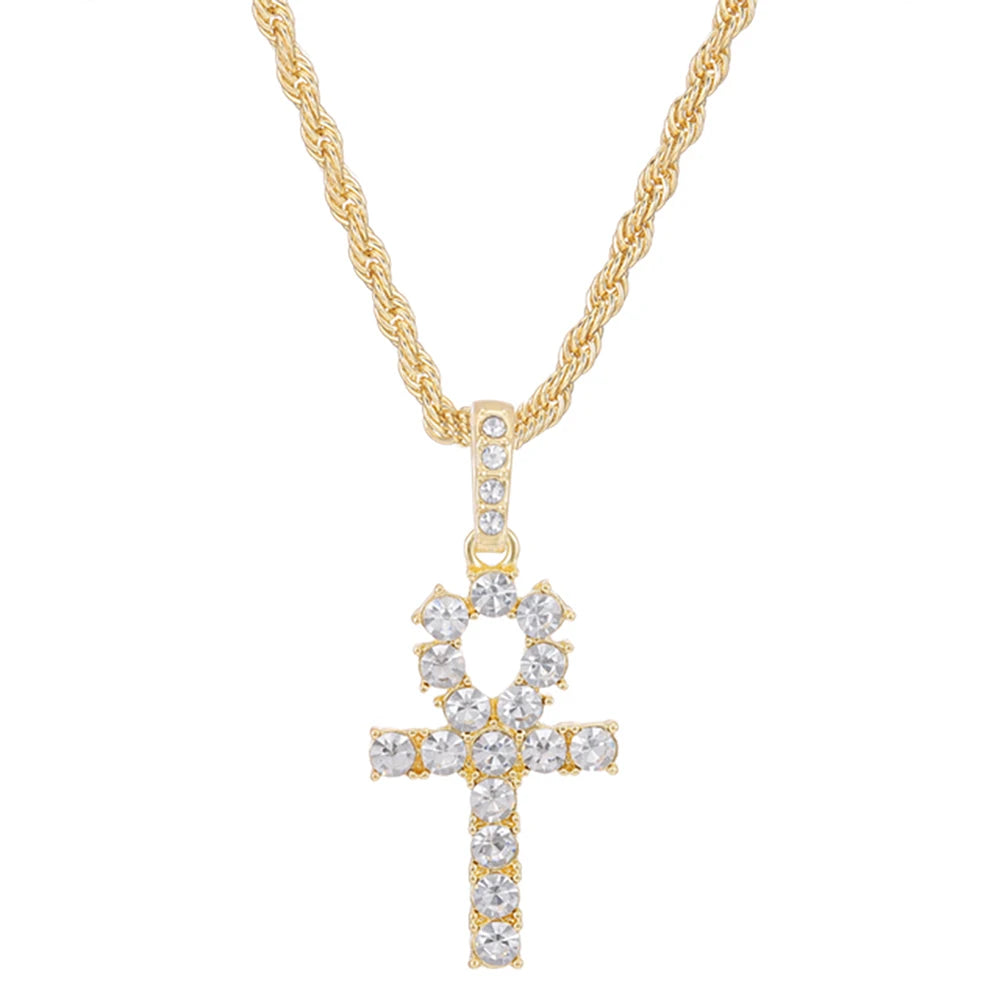 Hip Hop Iced Out Cross Pendant Necklace - Afrilinker