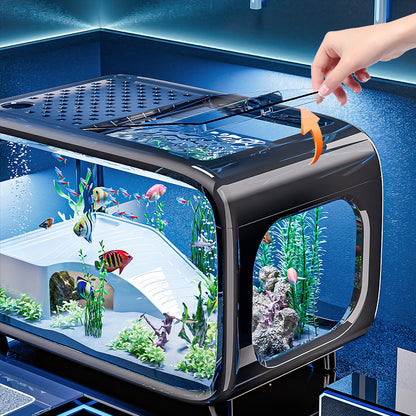 Premium - Selected Luxury Fish Tank: Transparent Covered Home Aquarium for Living Room, Ideal for Ecological Scaping and Entryway Decoration - Afrilinker