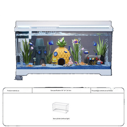 Plastic Clear Fish Tank for Lazy Owners: Goldfish Tank for Living Room, Balcony, Desktop - Small & Medium Eco - Aquascape Home Aquarium - Afrilinker