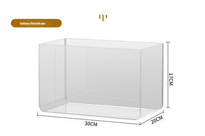 Desktop Fish Tank for Home/Living Room/Balcony/Office - Small-Medium Plastic Lazy Goldfish Tank with Eco-Scaping - Afrilinker
