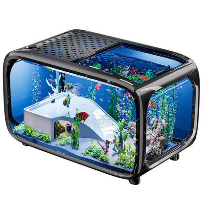 Premium - Selected Luxury Fish Tank: Transparent Covered Home Aquarium for Living Room, Ideal for Ecological Scaping and Entryway Decoration - Afrilinker