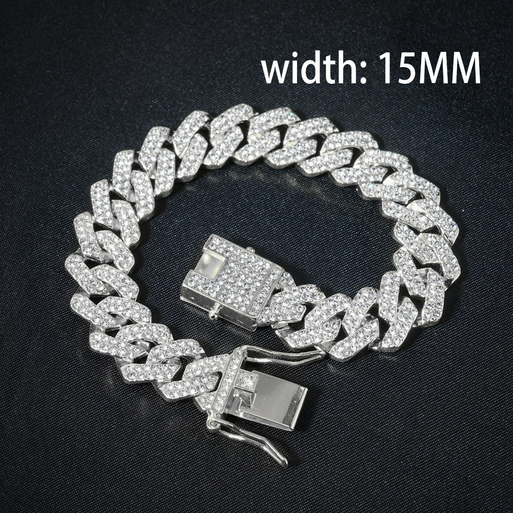 Hip Hop Iced Out 13MM Cuban Link Chain Bracelet - Afrilinker