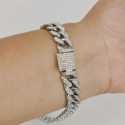 Unisex Hip Hop Iced Out Cuban Chain Necklace - Afrilinker