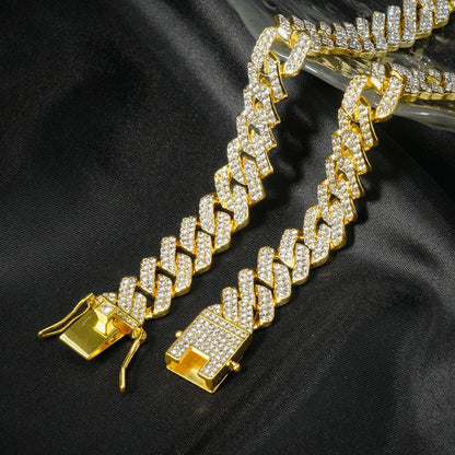 Hip Hop Iced Out 13MM Cuban Link Chain Bracelet - Afrilinker