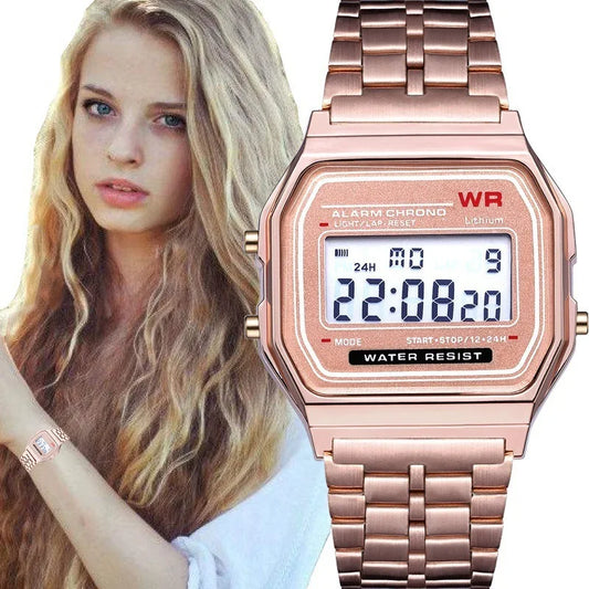 Digital Wristwatch - Stainless Steel Band - Afrilinker
